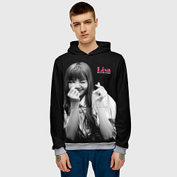 Толстовка-худи мужская Blackpink Lisa Sign of love, цвет: 3D-меланж — фото 2