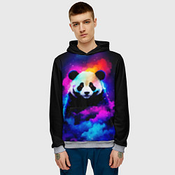 Толстовка-худи мужская Панда и краски, цвет: 3D-меланж — фото 2