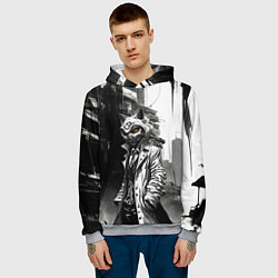 Толстовка-худи мужская Кибернетический кицунэ, цвет: 3D-меланж — фото 2