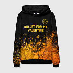 Толстовка-худи мужская Bullet For My Valentine - gold gradient: символ св, цвет: 3D-черный