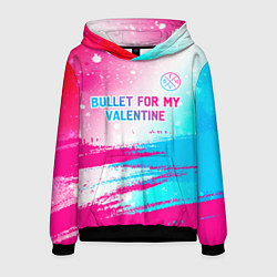 Толстовка-худи мужская Bullet For My Valentine neon gradient style: симво, цвет: 3D-черный