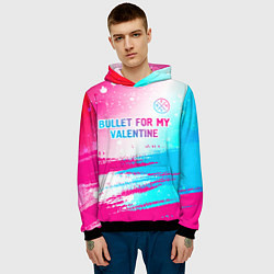 Толстовка-худи мужская Bullet For My Valentine neon gradient style: симво, цвет: 3D-черный — фото 2