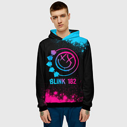 Толстовка-худи мужская Blink 182 - neon gradient, цвет: 3D-черный — фото 2