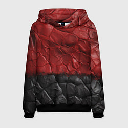 Толстовка-худи мужская Черная красная текстура, цвет: 3D-черный