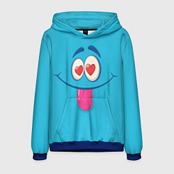 Толстовка-худи мужская Влюблённый взгляд, цвет: 3D-синий