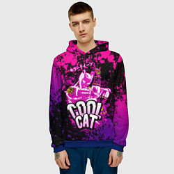 Толстовка-худи мужская Jo Jo - Королева убийца cool cat, цвет: 3D-синий — фото 2