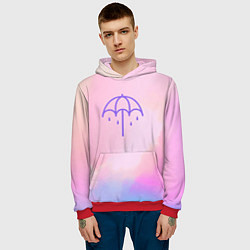 Толстовка-худи мужская Bring Me The Horizon Umbrella, цвет: 3D-красный — фото 2