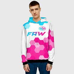 Толстовка-худи мужская FAW neon gradient style: символ сверху, цвет: 3D-черный — фото 2