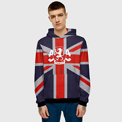 Толстовка-худи мужская Asking Alexandria британский флаг, цвет: 3D-черный — фото 2