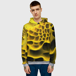 Толстовка-худи мужская Yellow background, цвет: 3D-меланж — фото 2