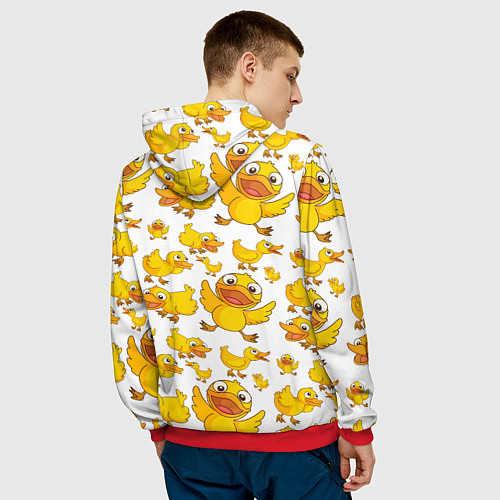 Мужская толстовка Yellow ducklings / 3D-Красный – фото 4