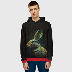 Толстовка-худи мужская Магический кролик, цвет: 3D-красный — фото 2
