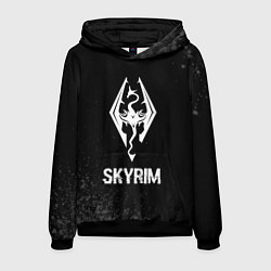 Толстовка-худи мужская Skyrim glitch на темном фоне, цвет: 3D-черный