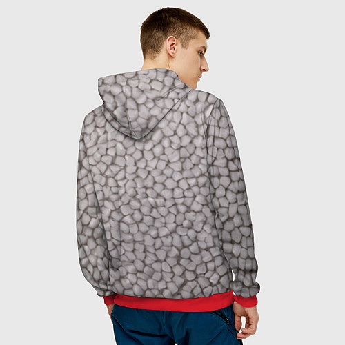 Мужская толстовка Забавная белая обезьяна / 3D-Красный – фото 4