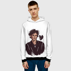 Толстовка-худи мужская Портрет Тимоти Шаламе, цвет: 3D-черный — фото 2