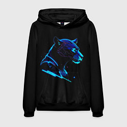 Толстовка-худи мужская Пантера киберпан, цвет: 3D-черный