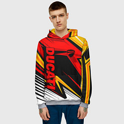 Толстовка-худи мужская Ducati - red uniform, цвет: 3D-меланж — фото 2