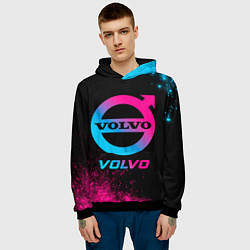 Толстовка-худи мужская Volvo - neon gradient, цвет: 3D-черный — фото 2