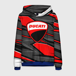 Толстовка-худи мужская Ducati - red stripes, цвет: 3D-синий
