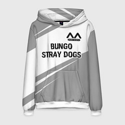 Толстовка-худи мужская Bungo Stray Dogs glitch на светлом фоне: символ св, цвет: 3D-белый