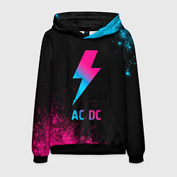 Толстовка-худи мужская AC DC - neon gradient, цвет: 3D-черный