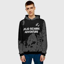 Толстовка-худи мужская JoJo Bizarre Adventure glitch на темном фоне: симв, цвет: 3D-черный — фото 2