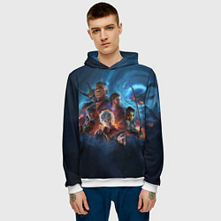 Толстовка-худи мужская Baldurs gate 3, цвет: 3D-белый — фото 2