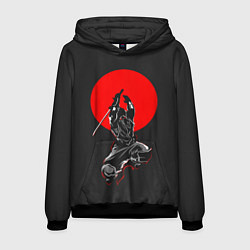 Толстовка-худи мужская Атакующий ниндзя, цвет: 3D-черный