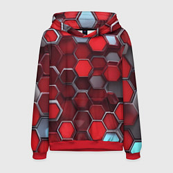 Мужская толстовка Cyber hexagon red