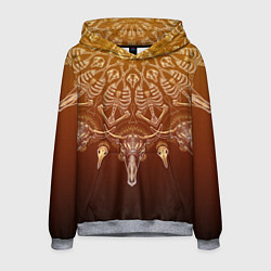Толстовка-худи мужская Большая костяная мандала, цвет: 3D-меланж