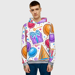 Толстовка-худи мужская Вечеринка, цвет: 3D-меланж — фото 2