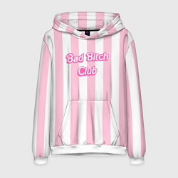 Толстовка-худи мужская Bad Bitch Club - barbie style, цвет: 3D-белый