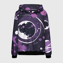Толстовка-худи мужская Фиолетовый космос - нейросеть, цвет: 3D-черный