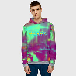Толстовка-худи мужская Киберпанк новый уровень, цвет: 3D-меланж — фото 2