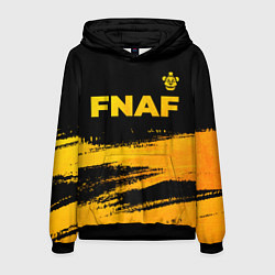 Толстовка-худи мужская FNAF - gold gradient: символ сверху, цвет: 3D-черный