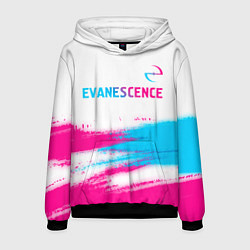 Толстовка-худи мужская Evanescence neon gradient style: символ сверху, цвет: 3D-черный