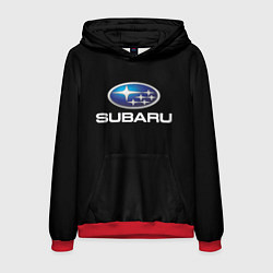 Толстовка-худи мужская Subaru sport auto car, цвет: 3D-красный