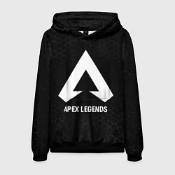 Толстовка-худи мужская Apex Legends glitch на темном фоне, цвет: 3D-черный