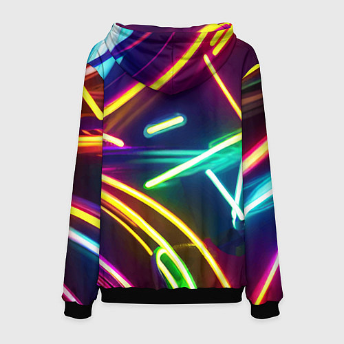 Мужская толстовка Cool girl - cyberpunk - neon glow / 3D-Черный – фото 2