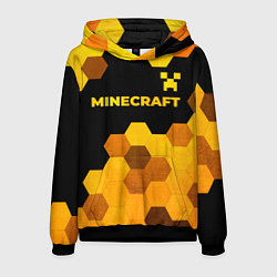 Толстовка-худи мужская Minecraft - gold gradient: символ сверху, цвет: 3D-черный