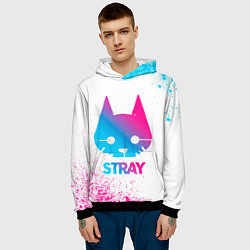 Толстовка-худи мужская Stray neon gradient style, цвет: 3D-черный — фото 2