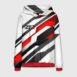 Толстовка-худи мужская Mass effect - white uniform n7, цвет: 3D-красный