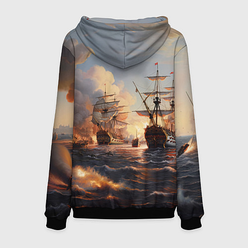 Мужская толстовка Морское сражение / 3D-Черный – фото 2