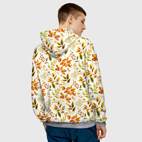 Мужская толстовка Осенние листья и желуди / 3D-Меланж – фото 4