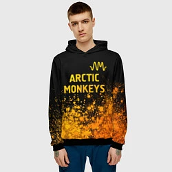 Толстовка-худи мужская Arctic Monkeys - gold gradient: символ сверху, цвет: 3D-черный — фото 2