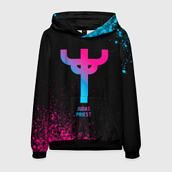 Толстовка-худи мужская Judas Priest - neon gradient, цвет: 3D-черный