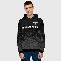 Толстовка-худи мужская The Last Of Us glitch на темном фоне посередине, цвет: 3D-черный — фото 2