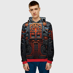 Толстовка-худи мужская Арт в этническом стиле, цвет: 3D-красный — фото 2