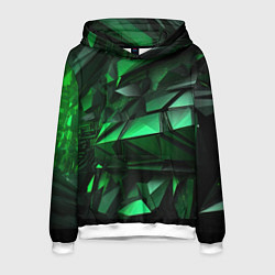 Толстовка-худи мужская Green abstract, цвет: 3D-белый