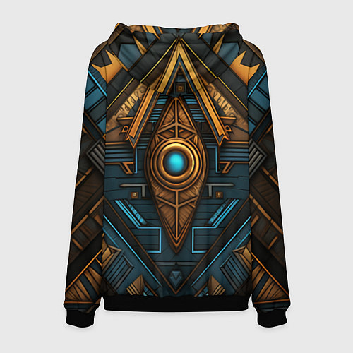 Мужская толстовка Орнамент с ромбами в египетском стиле / 3D-Черный – фото 2